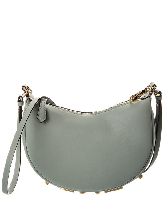 Fendi Fendigraphy Mini Leather Hobo Bag Green ONE SIZE