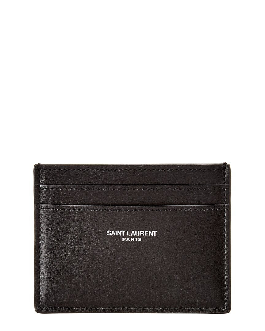 Saint Laurent Classic Leather Card Case Black ONE SIZE