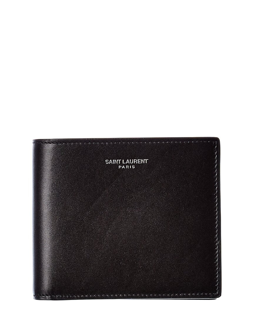 Saint Laurent East/West Leather Wallet Black ONE SIZE