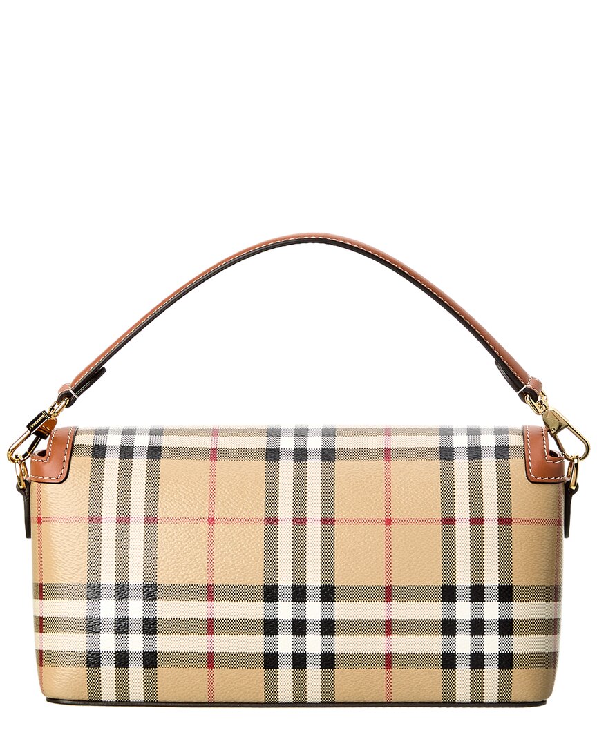 Burberry Check Canvas & Leather Shoulder Bag