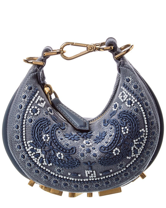 Fendi Fendigraphy Nano Denim Bag Charm
