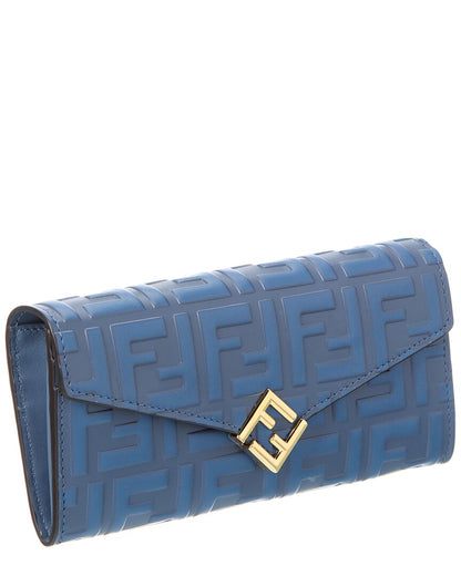 Fendi Ff Diamonds Leather Continental Wallet On Chain