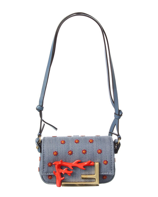 Fendi Baguette Nano Denim Charm