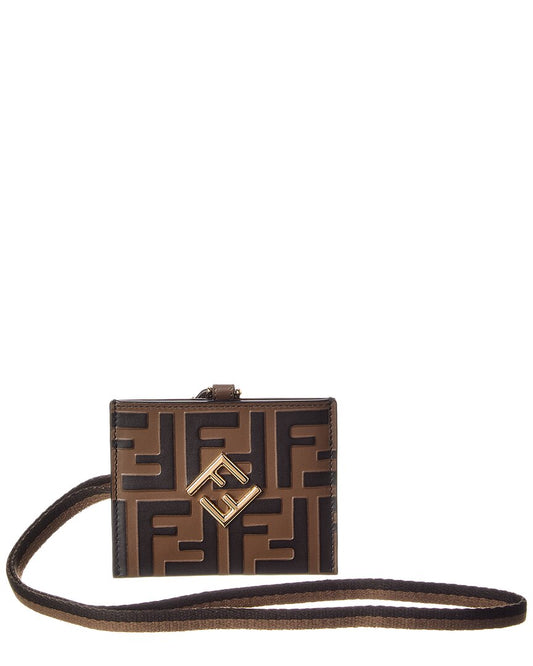 Fendi Ff Diamonds Leather Name Badge