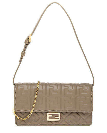 Fendi Baguette Leather Wallet On Chain