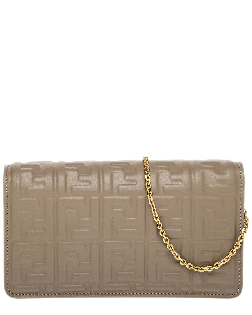 Fendi Baguette Leather Wallet On Chain