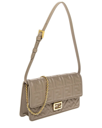 Fendi Baguette Leather Wallet On Chain