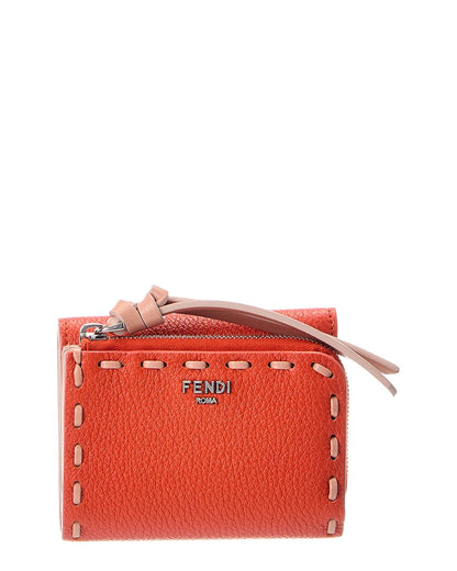 Fendi Peekaboo Micro Leather Trifold Wallet