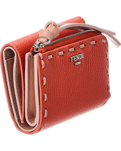 Fendi Peekaboo Micro Leather Trifold Wallet