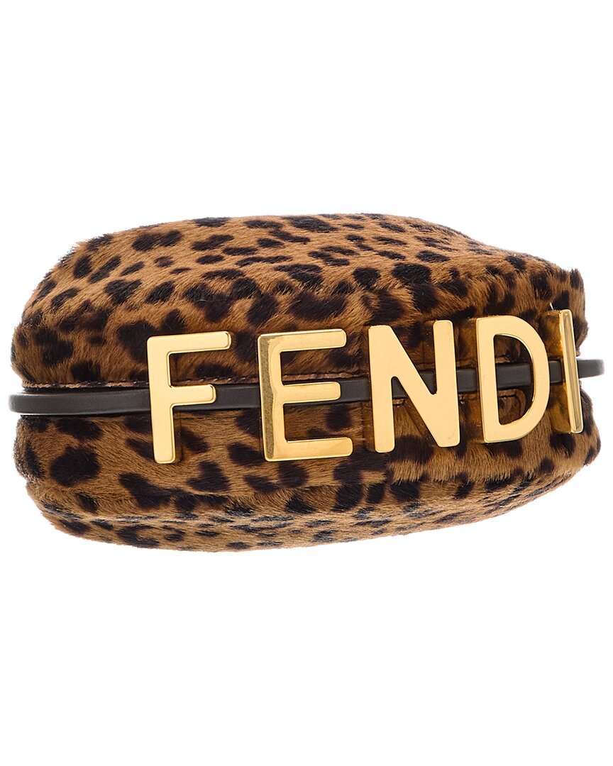 Fendi Fendigraphy Nano Haircalf Hobo Bag