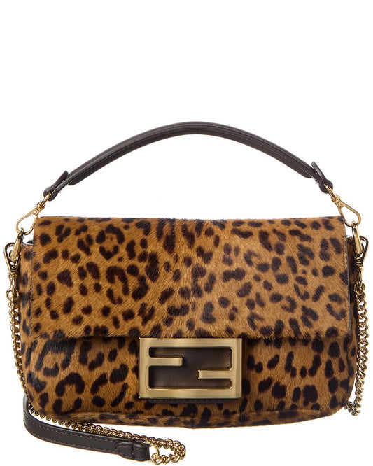 Fendi Baguette Mini Haircalf & Leather Shoulder Bag