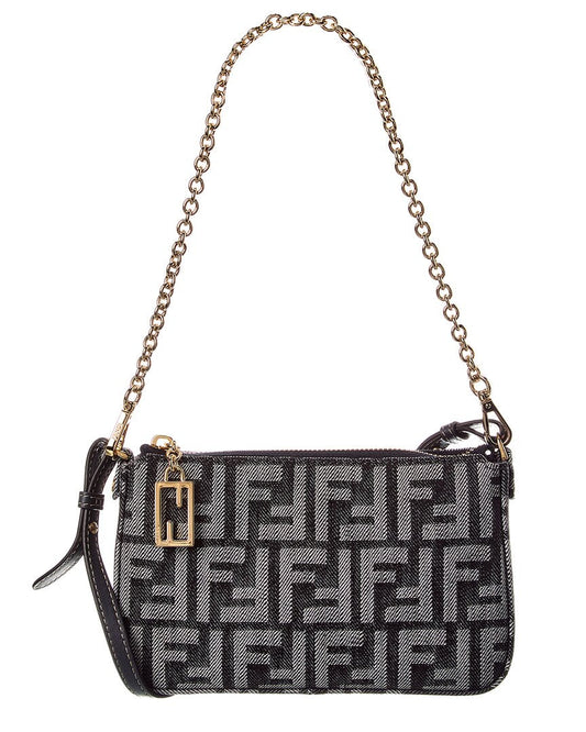 Fendi Baguette Ff Denim Pouch