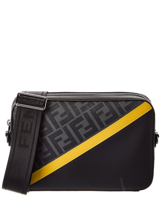 Fendi Diagonal Ff Leather Camera Bag