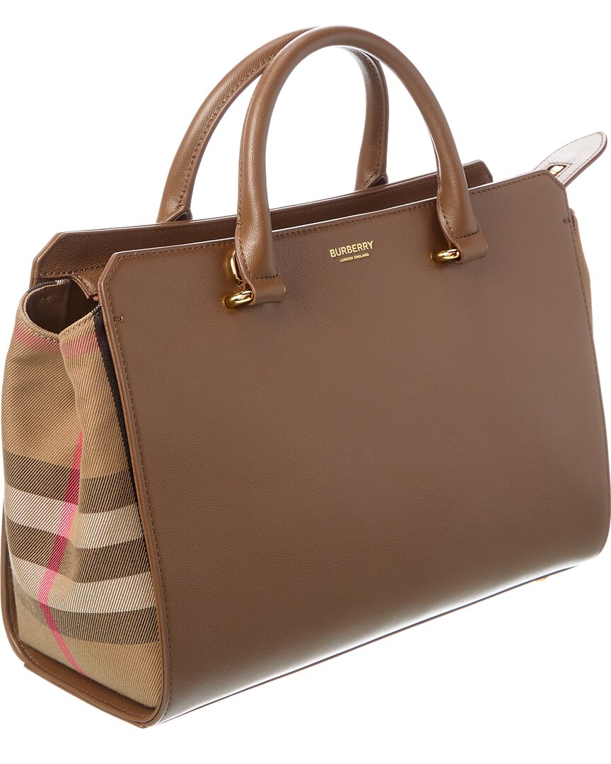 Burberry Banwell Check Canvas & Leather Satchel