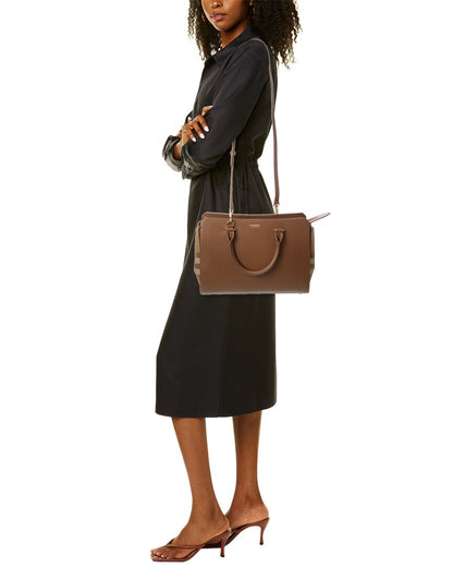 Burberry Banwell Check Canvas & Leather Satchel