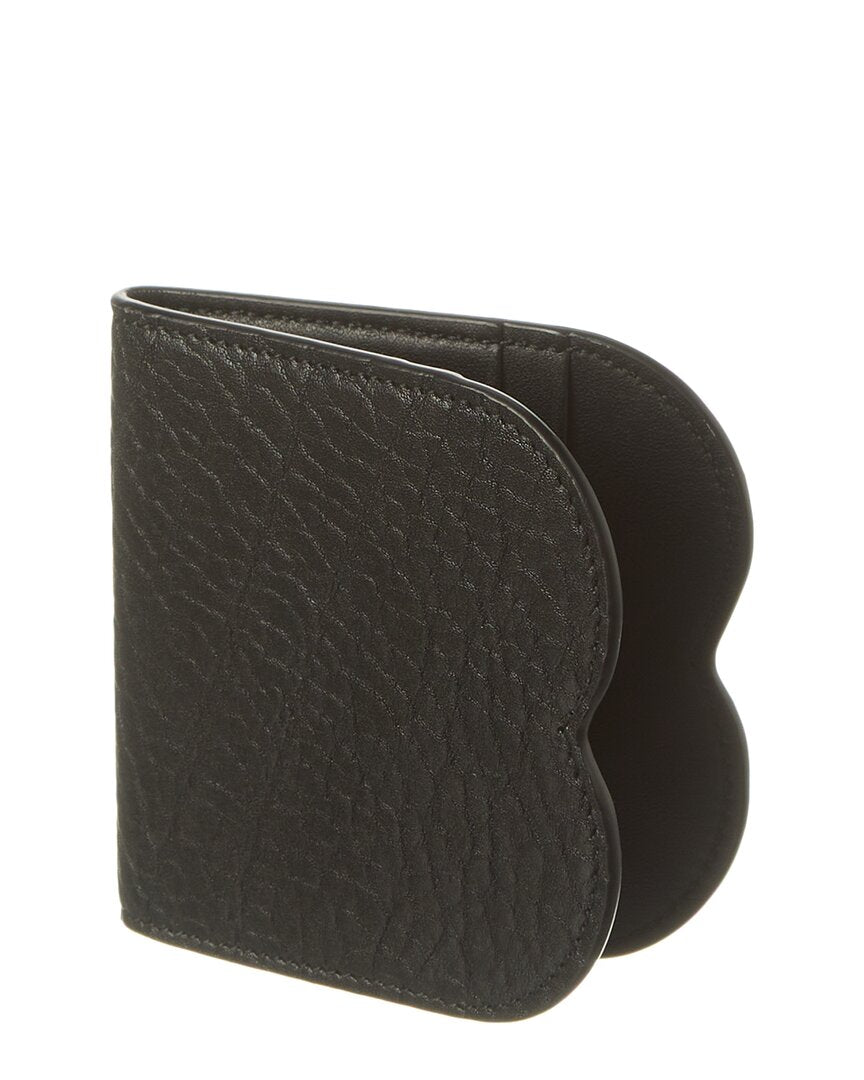 Burberry Chess Leather Card Holder Black ONE SIZE
