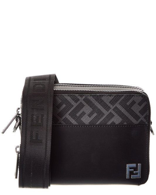 Fendi Squared Ff & Leather Camera Case Organizer
