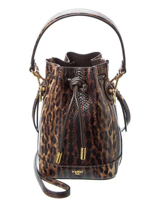 Fendi Mon Tresor Mini Snakeskin Bucket Bag