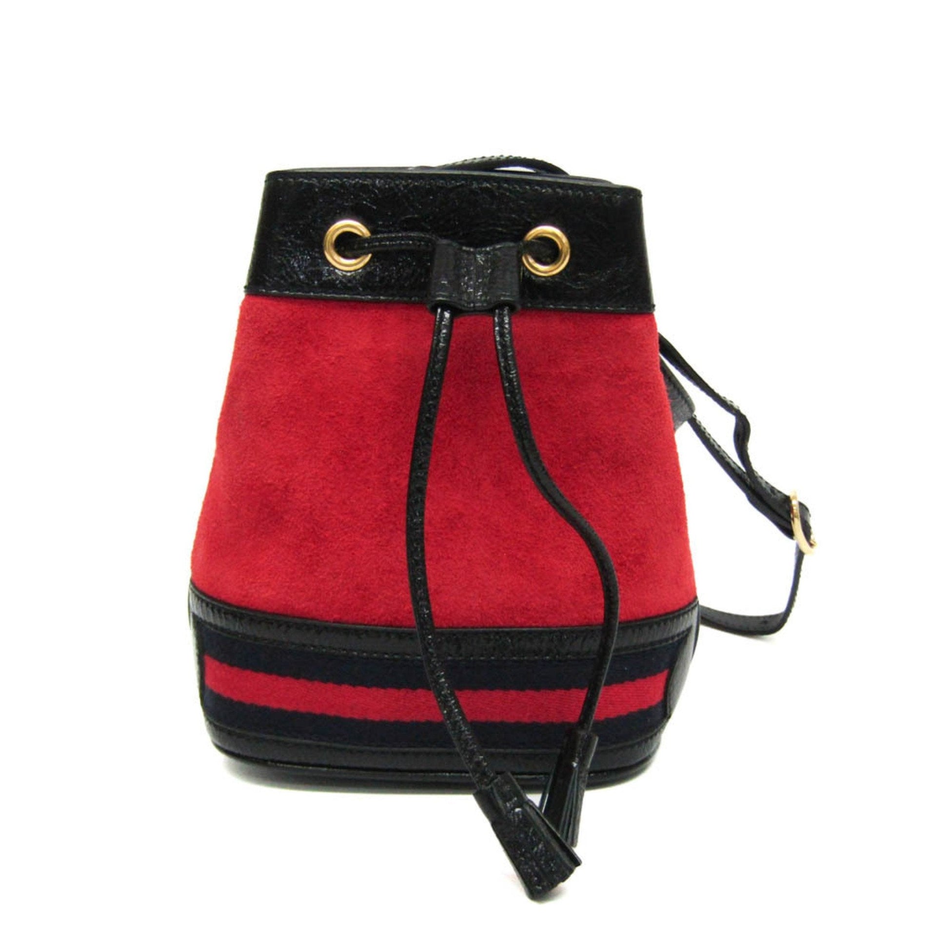 Gucci Drawstring Red Suede Shoulder Bag ()