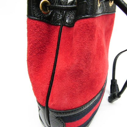 Gucci Drawstring Red Suede Shoulder Bag