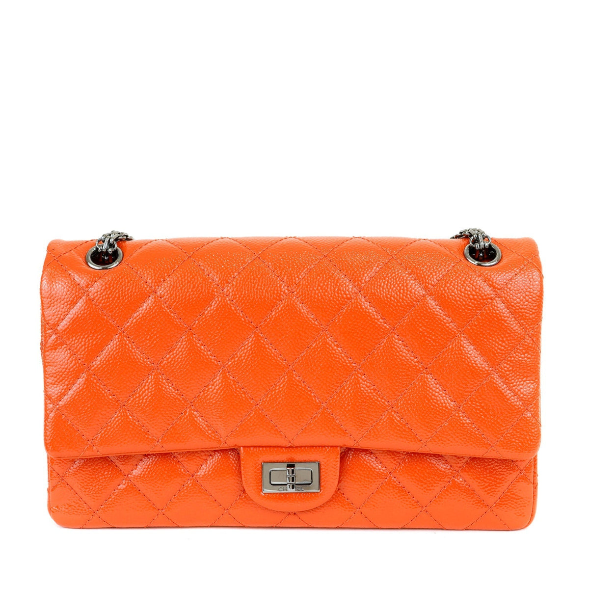 Chanel Tangerine Quilted Glazed Caviar Classic Reissue