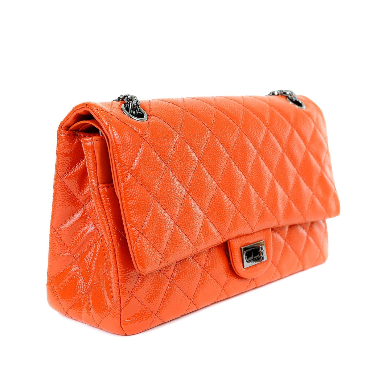 Chanel Tangerine Quilted Glazed Caviar Classic Reissue