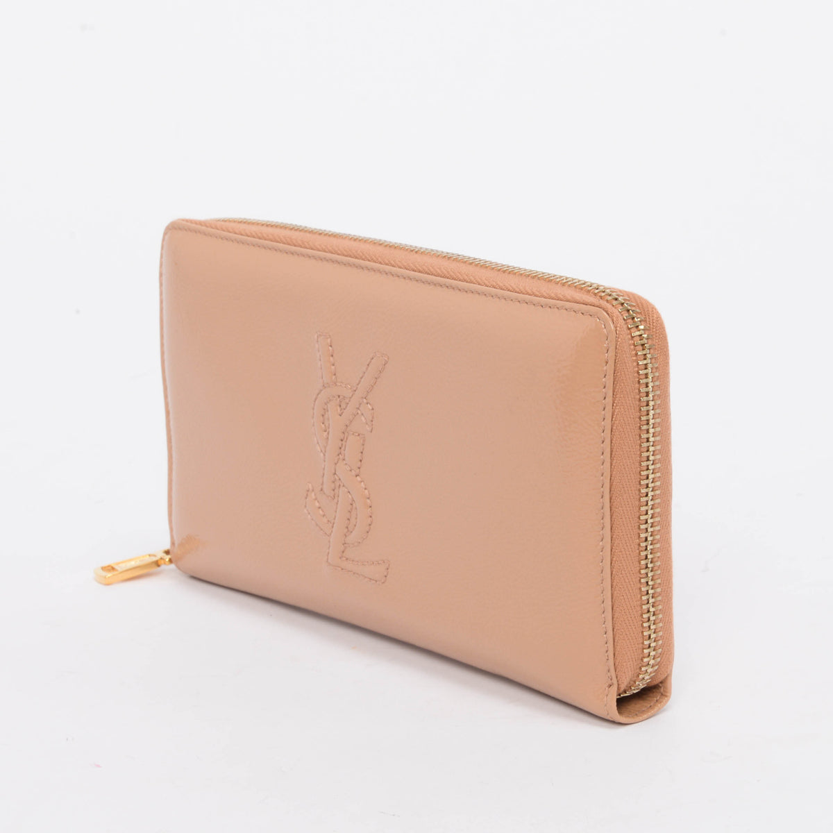 Yves Saint Laurent Beige Crinkled Patent Belle de Jour Wallet