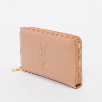 Yves Saint Laurent Beige Crinkled Patent Belle de Jour Wallet