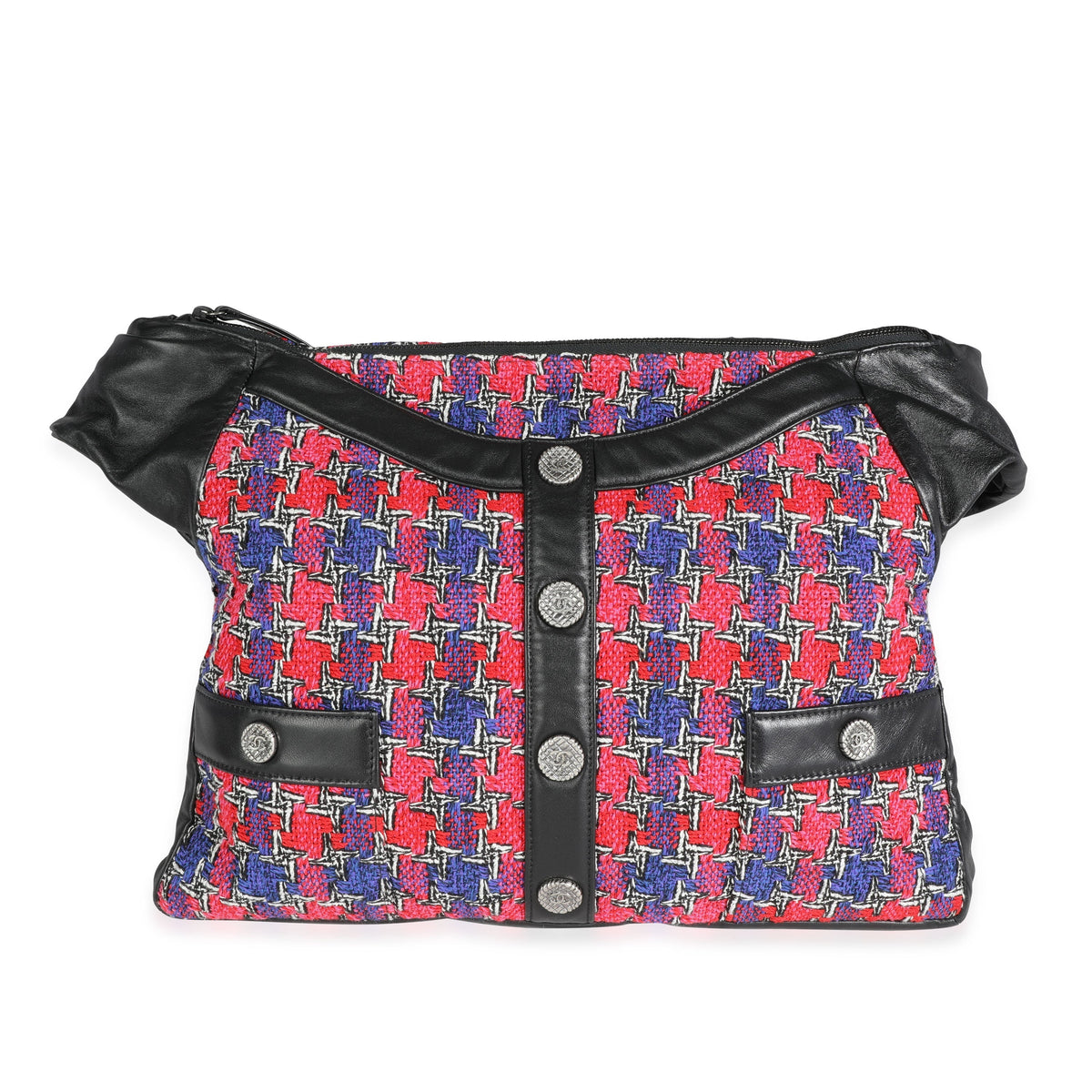 Chanel Black Lambskin & Multicolor Tweed Girl Bag