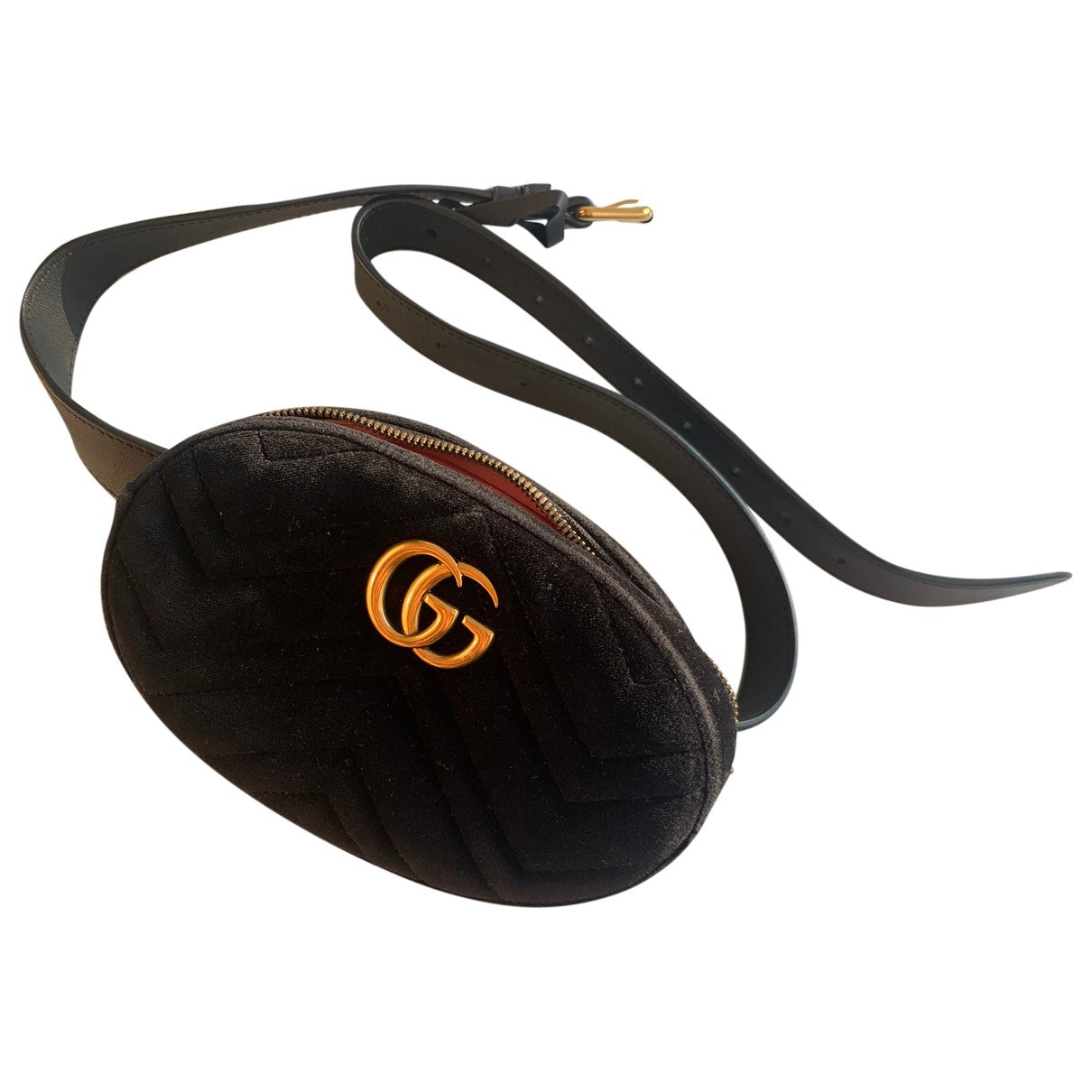 Gucci marmont black velvet clutch bag