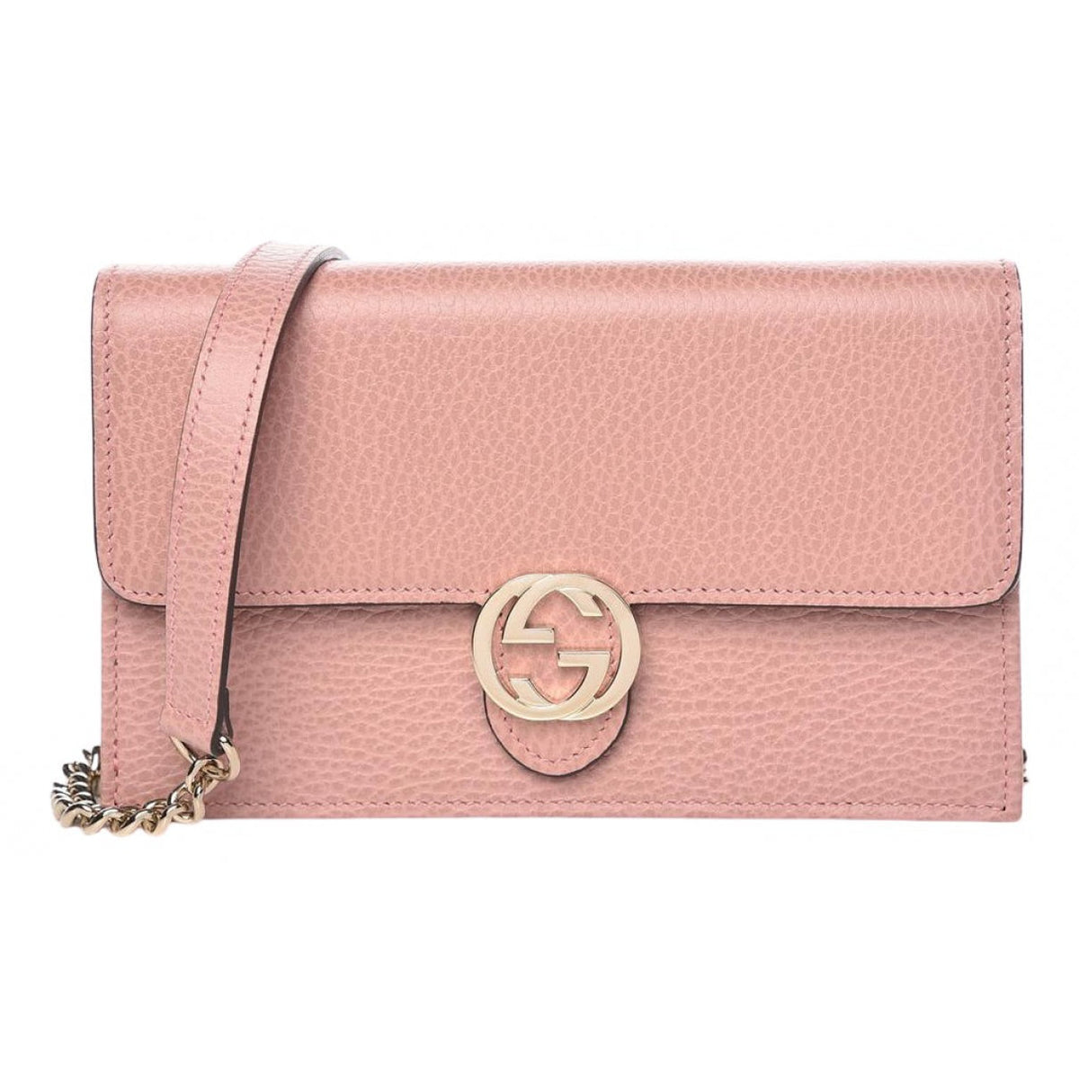 Gucci interlocking pink leather handbag