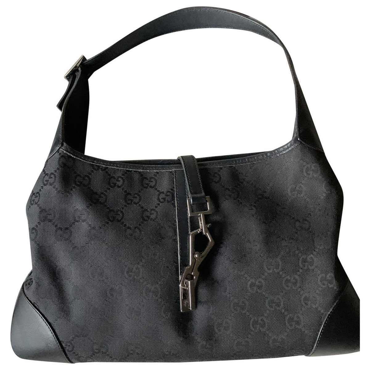 Gucci jackie vintage  black cloth handbag