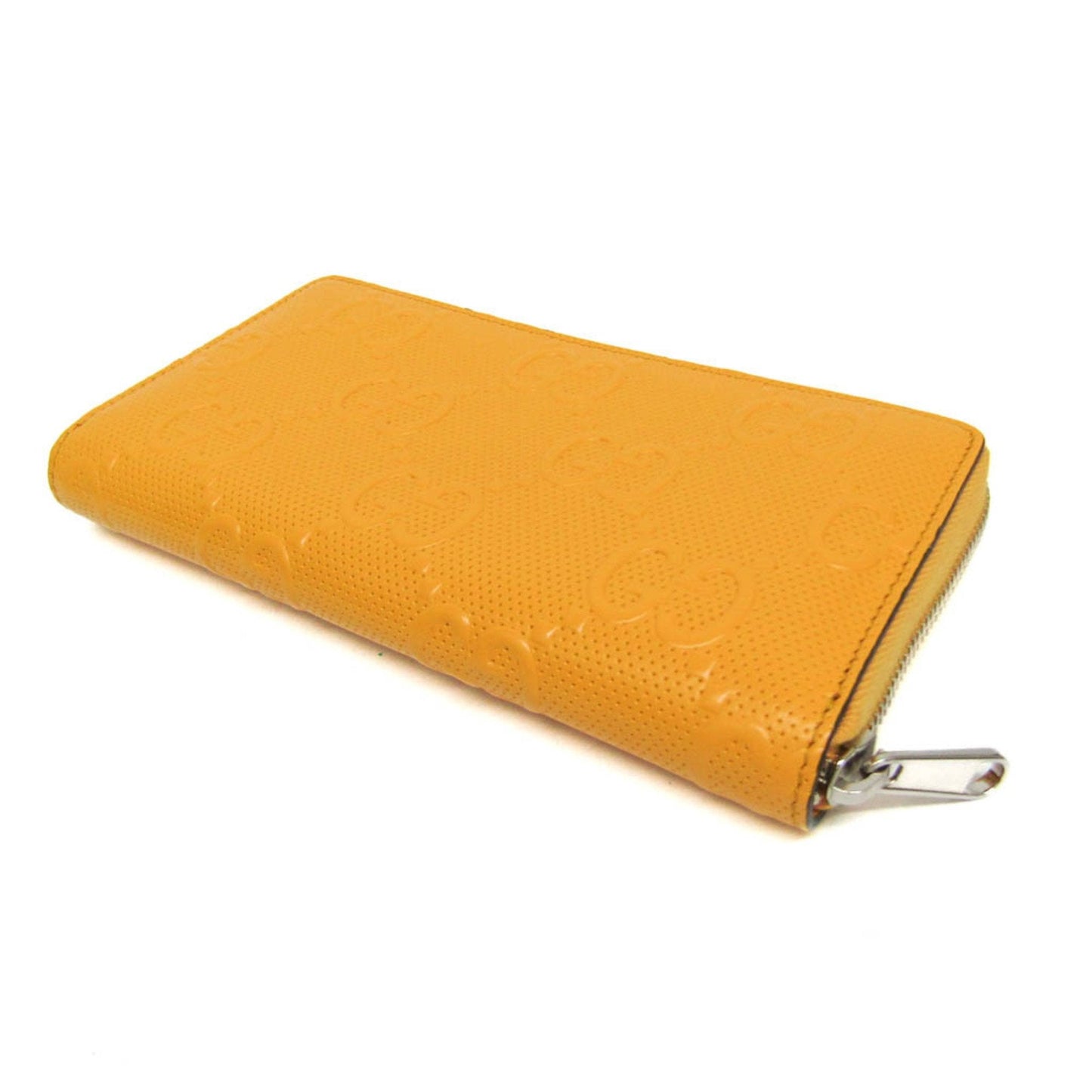 Gucci Gg Embossé Yellow Leather Wallet