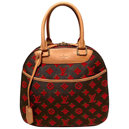 LOUIS VUITTON Limited Edition Rouge Monogram Tuffetage Deauville Cube Bag
