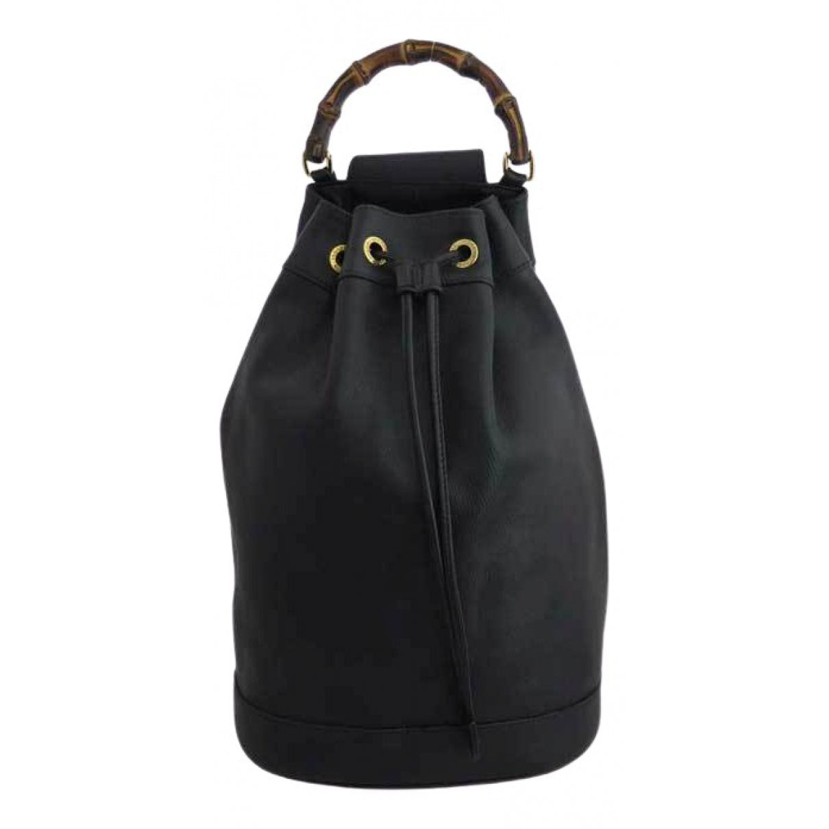 Gucci bamboo black leather backpacks