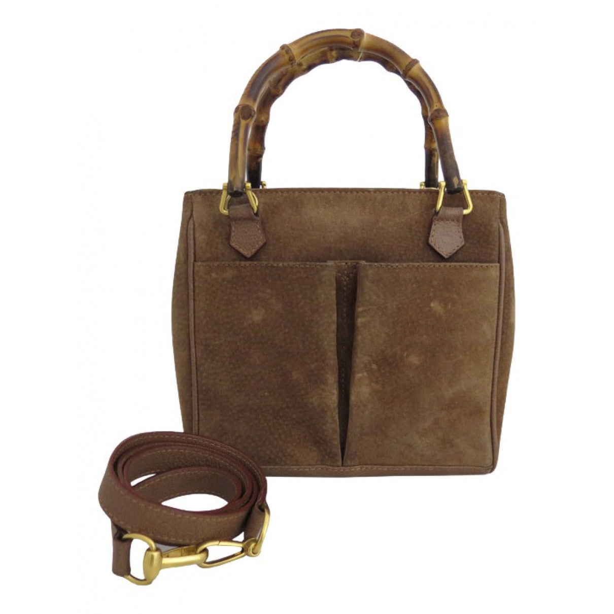 Gucci bamboo brown leather handbag