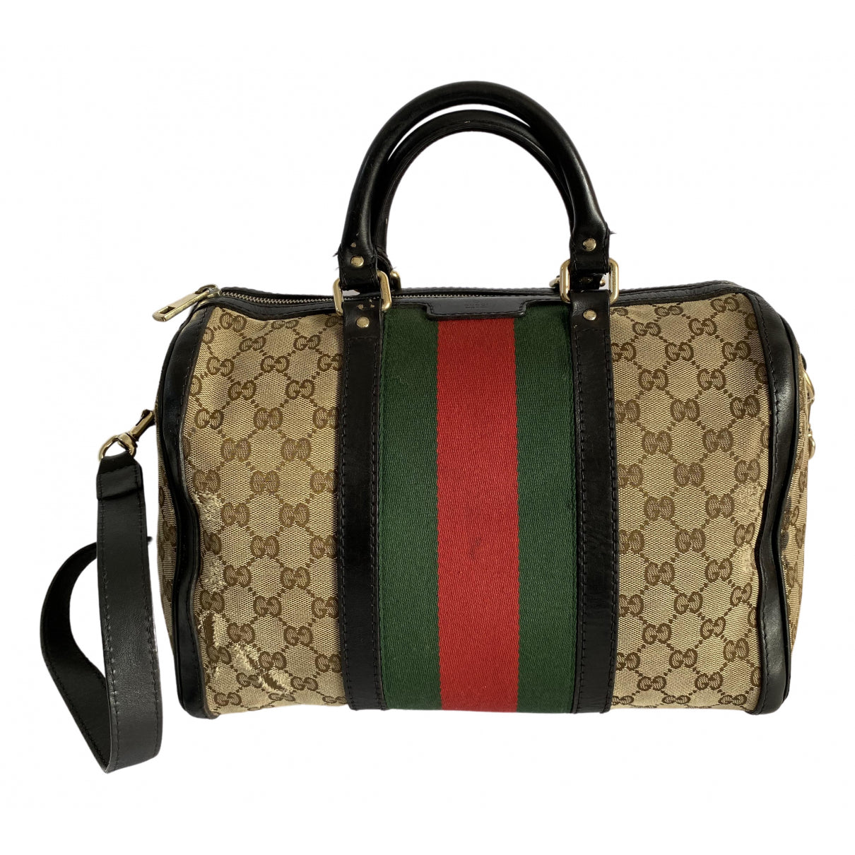 Gucci boston black cloth handbag