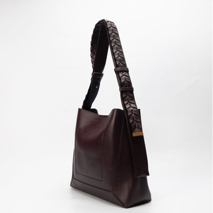 Stella McCartney Burgundy Faux Leather Medium Hobo Bag