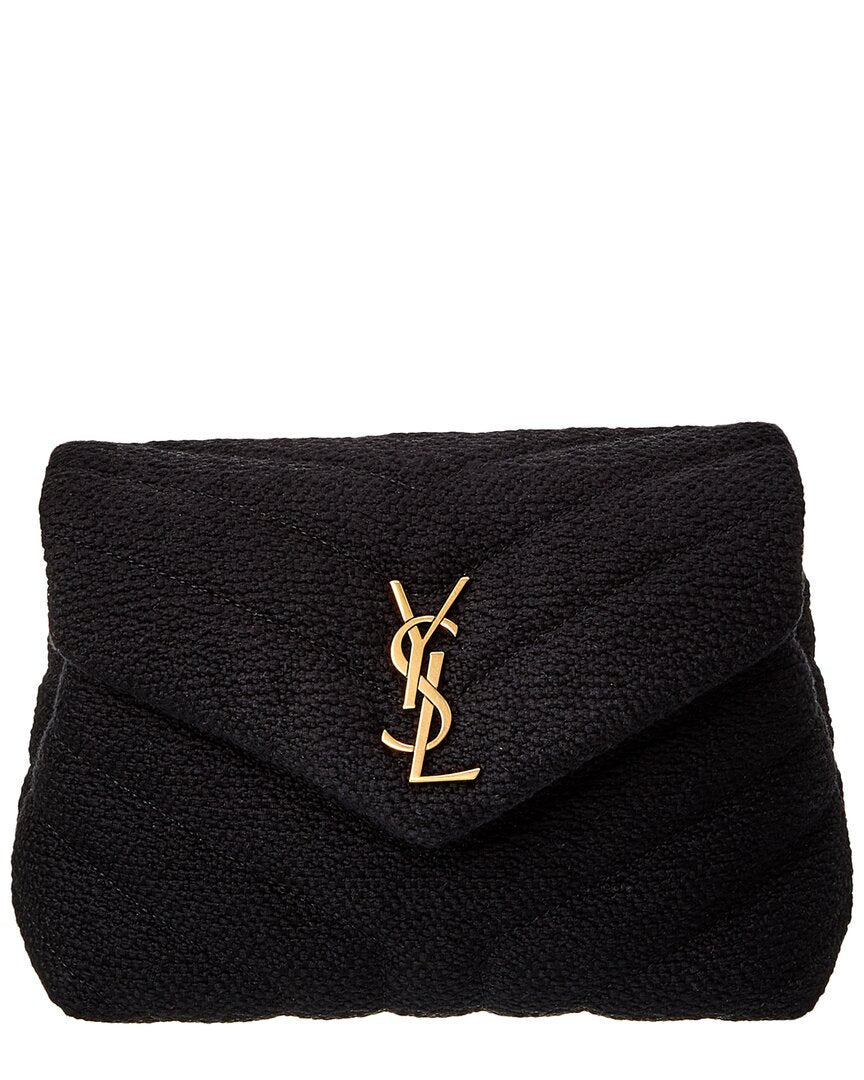 Saint Laurent Toy Loulou Tweed Shoulder Bag (Authentic Pre-Owned) Black ONE SIZE