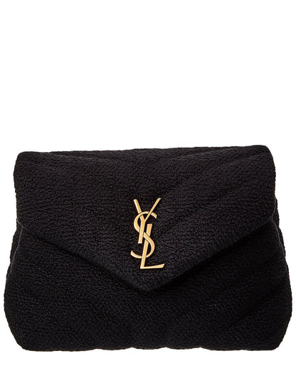Saint Laurent Toy Loulou Tweed Shoulder Bag (Authentic Pre-Owned) Black ONE SIZE