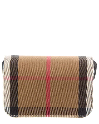 Burberry Check Canvas & Leather Shoulder Bag, Brown