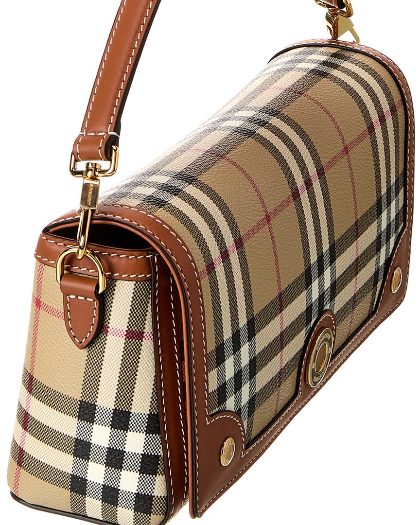 Burberry Vintage Check E-Canvas & Leather Shoulder Bag