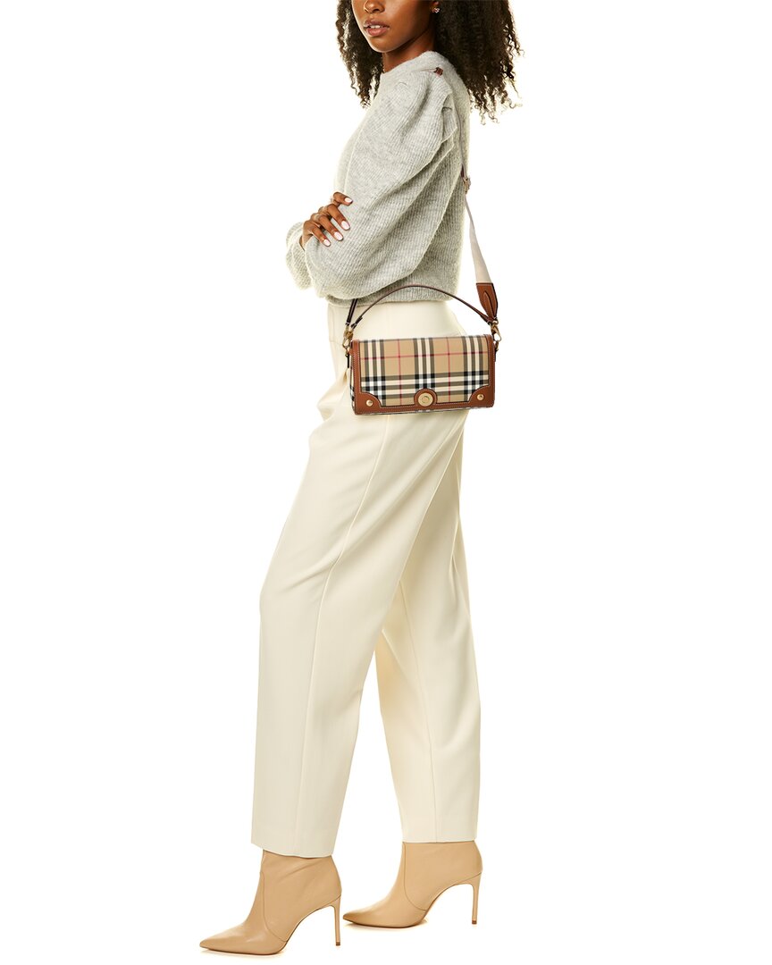 Burberry Vintage Check E-Canvas & Leather Shoulder Bag