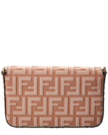 Fendi Ff Diamonds Leather Wallet On Chain