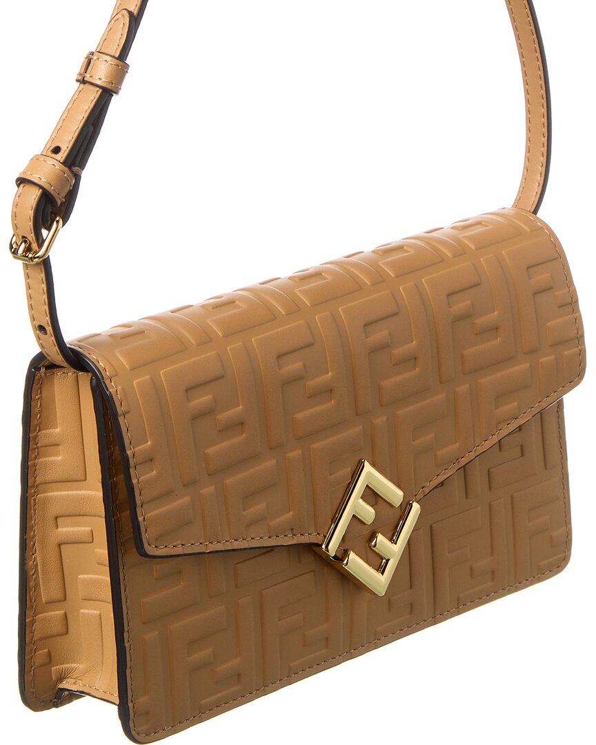 Fendi Ff Diamonds Leather Wallet On Chain
