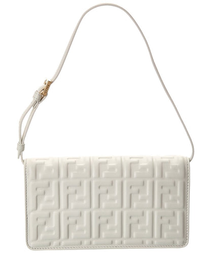 Fendi Baguette Ff Leather Wallet On Chain