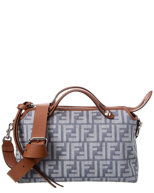Fendi By The Way Soft Medium Ff Denim & Leather Shoulder Bag
