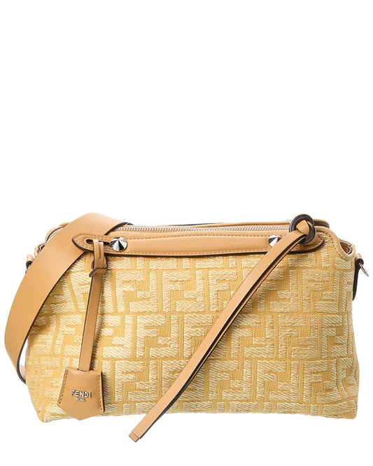 Fendi By The Way Soft Medium Ff Raffia & Leather Shoulder Bag