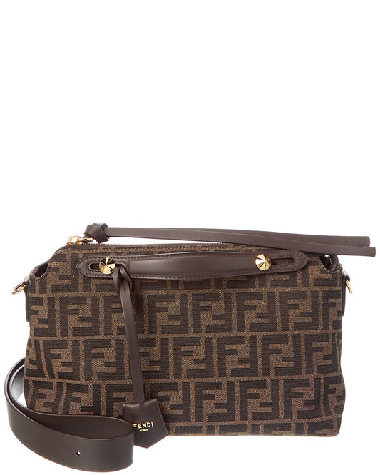 Fendi By The Way Soft Medium Ff Jacquard & Leather Shoulder Bag