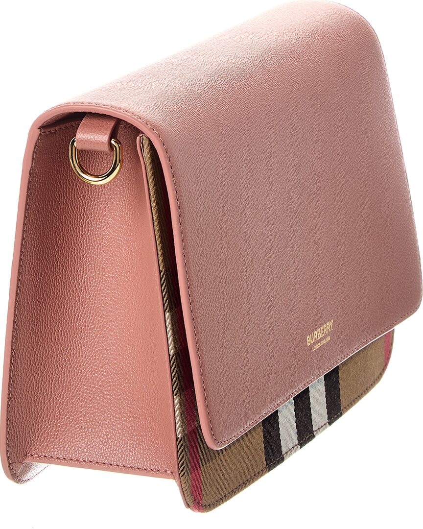 Burberry Check Canvas & Leather Shoulder Bag